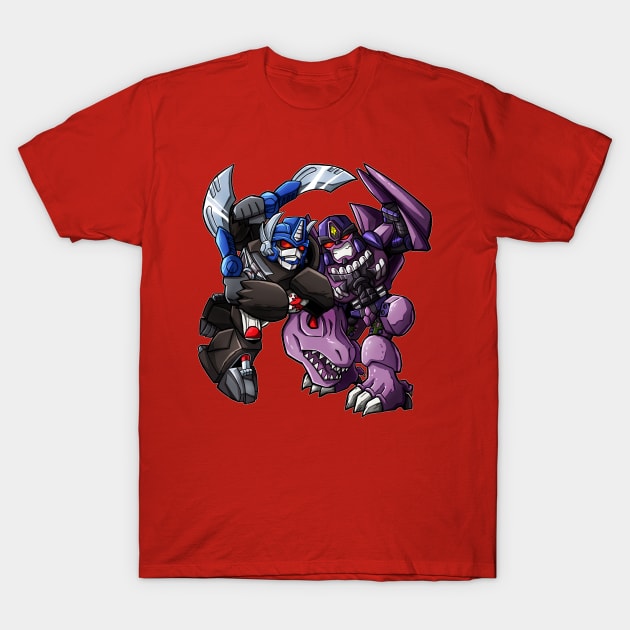 Skirmish of the Animalistic Robots T-Shirt by Ninjatron